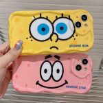 Kawaii SpongePatrick Cartoon TPU Soft Phone Case