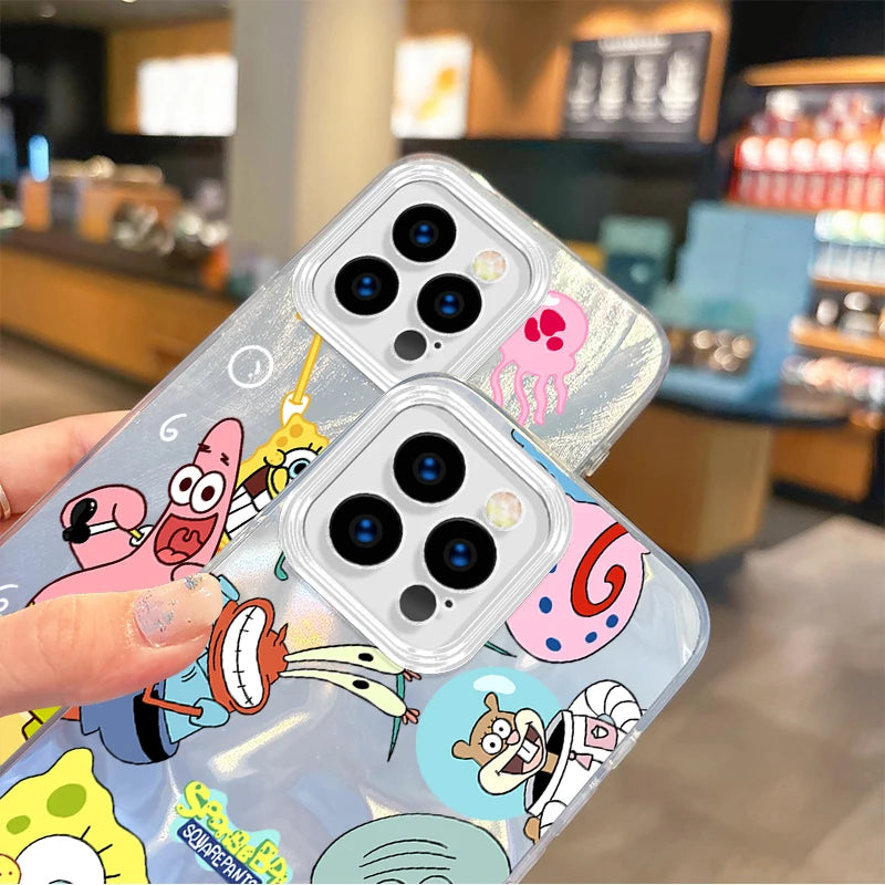 Fashion S-SpongeBobs Cartoon Gradient Phone Case - Image 3