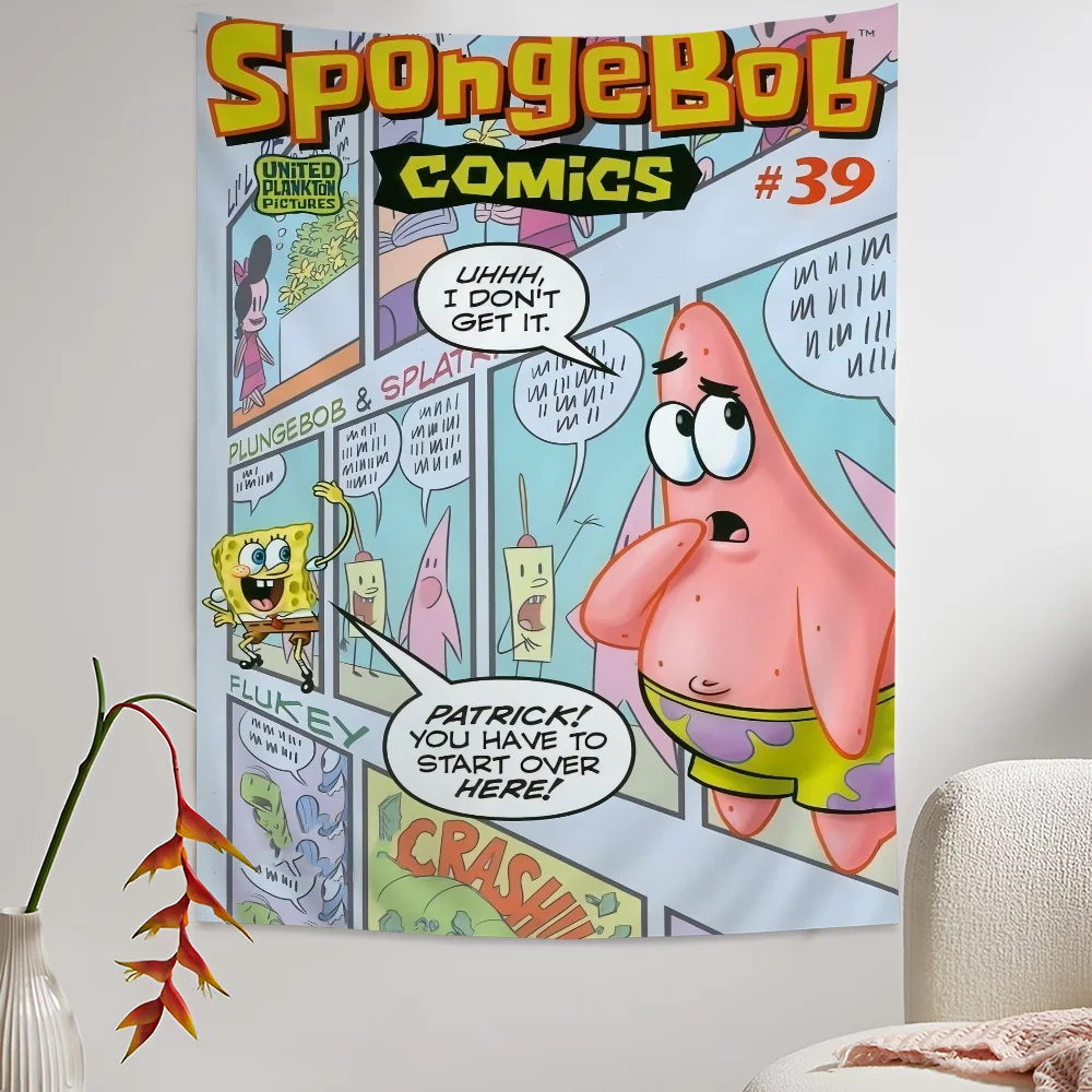 S-SpongeBob Fun Cartoon Chart Tapestry - Image 5