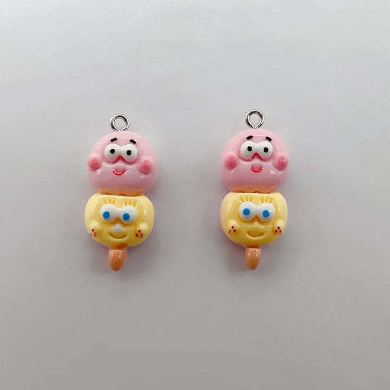 10PCS SpongeBob SquarePants Resin Keychain Pendants - Image 5