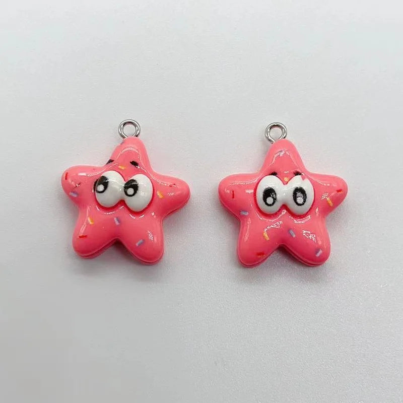 10PCS SpongeBob SquarePants Resin Keychain Pendants - Image 10