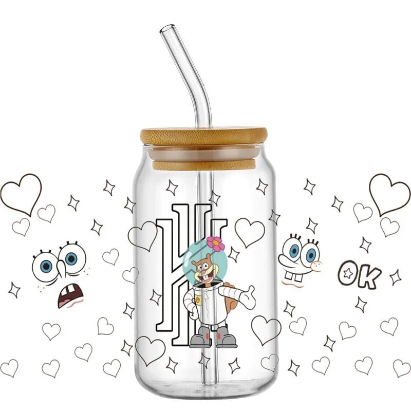Miniso SpongeBob 16oz UV DTF 3D Waterproof Cup Wrap Sticker - Image 16