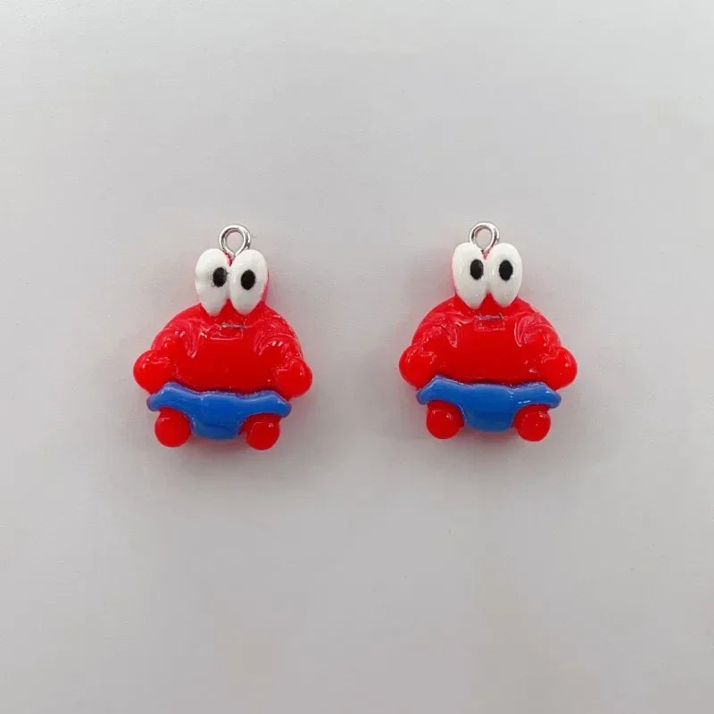 10PCS SpongeBob SquarePants Resin Keychain Pendants - Image 4