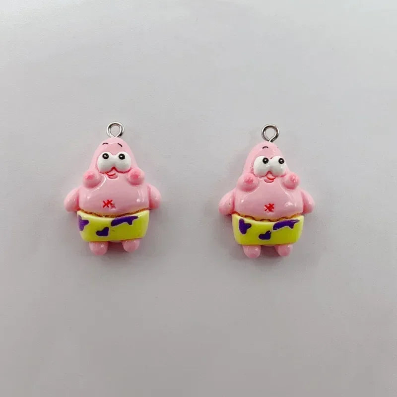 10PCS SpongeBob SquarePants Resin Keychain Pendants - Image 8