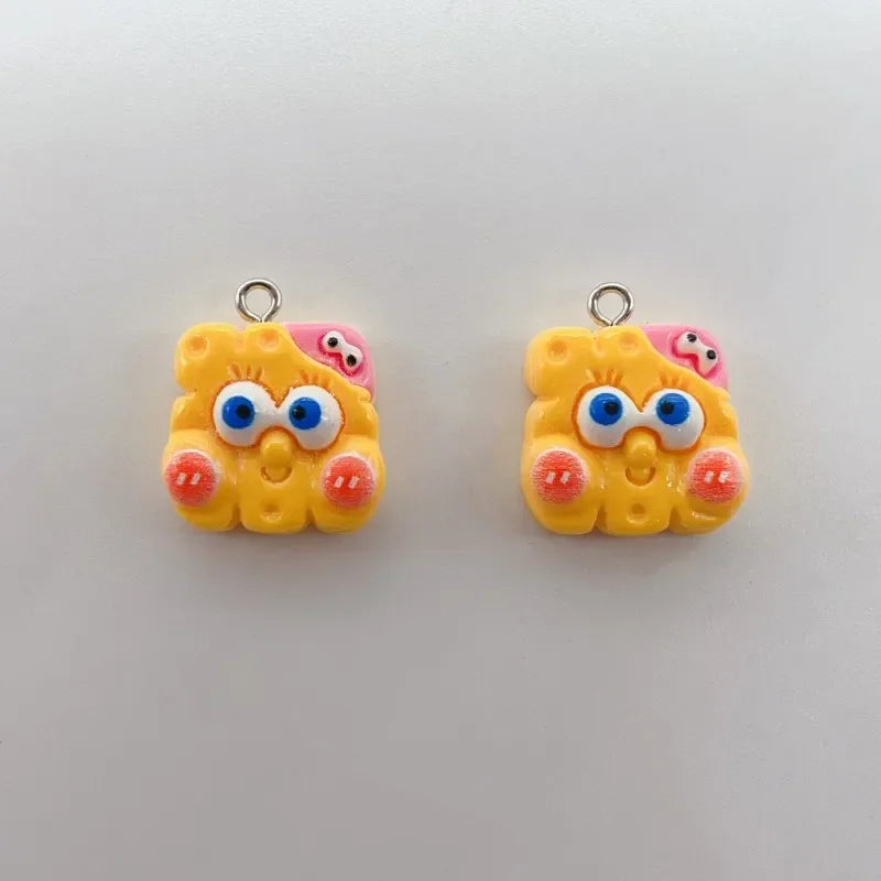 10PCS SpongeBob SquarePants Resin Keychain Pendants - Image 6