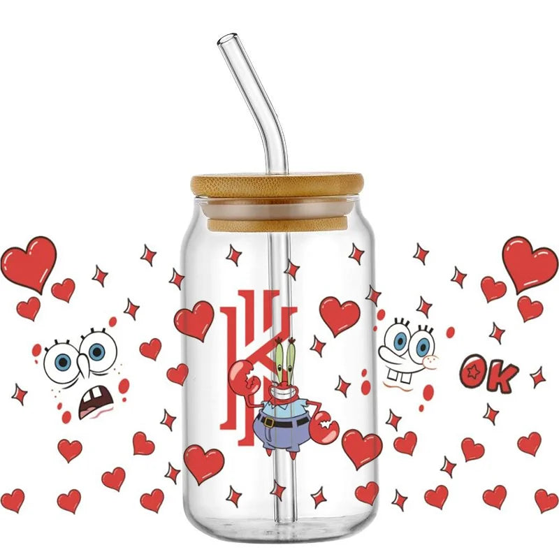 Miniso SpongeBob 16oz UV DTF 3D Waterproof Cup Wrap Sticker - Image 14