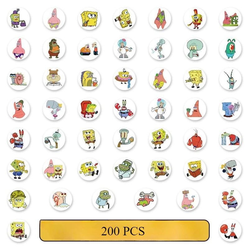 200PCS Cartoon Cute SpongeBob SquarePants - Image 3