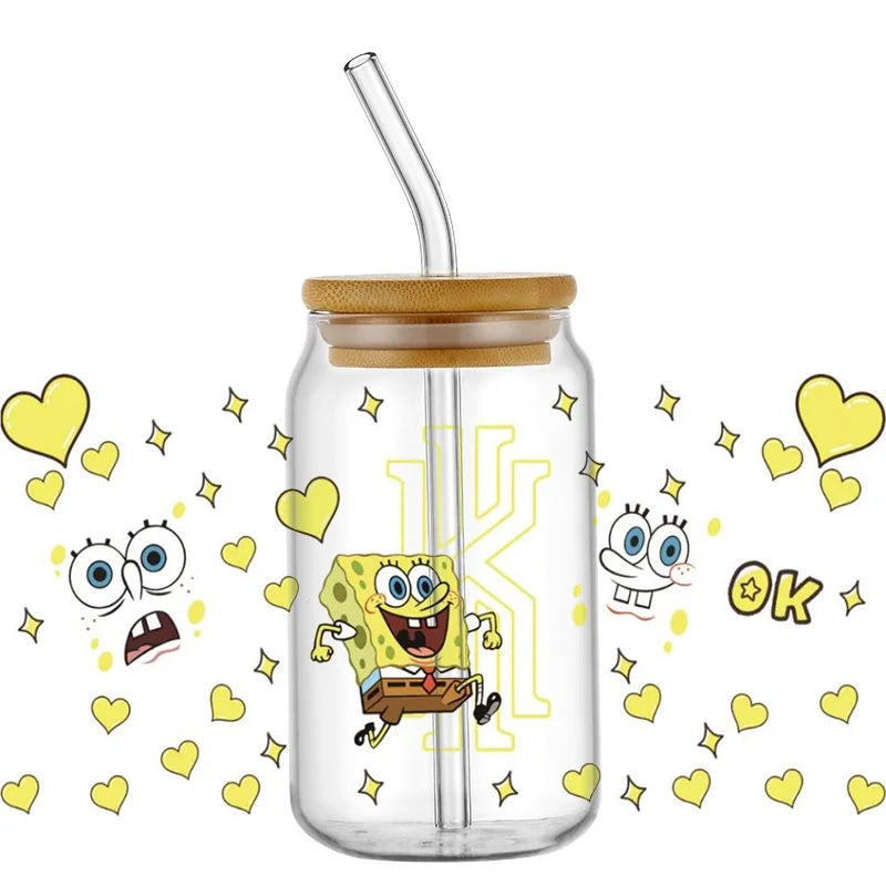 Miniso SpongeBob 16oz UV DTF 3D Waterproof Cup Wrap Sticker - Image 8