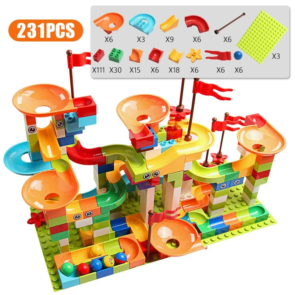 77β308PCS Sliding Rail Marble Run - Image 9