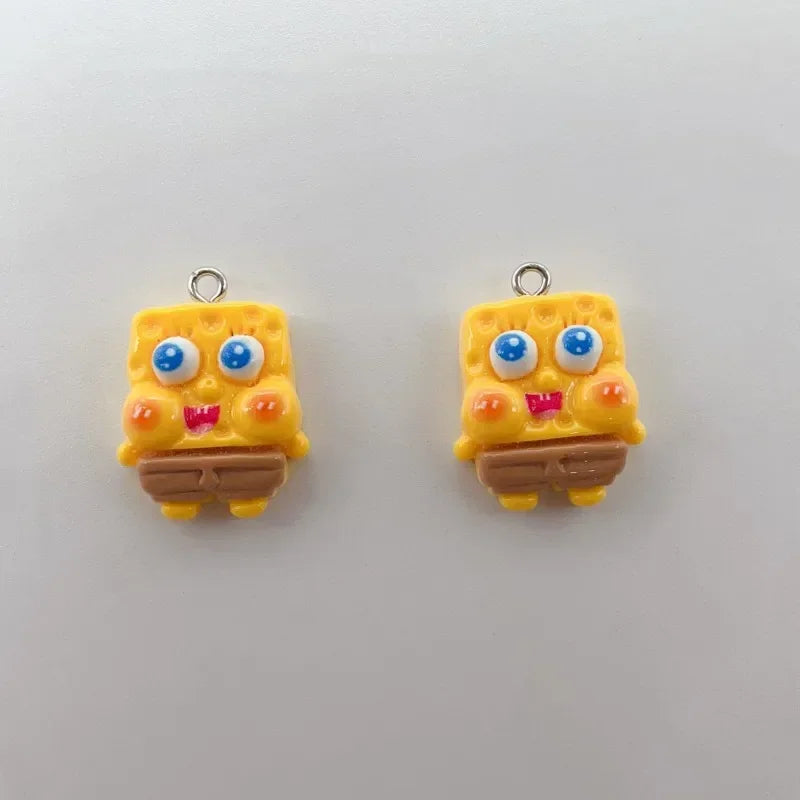 10PCS SpongeBob SquarePants Resin Keychain Pendants - Image 3