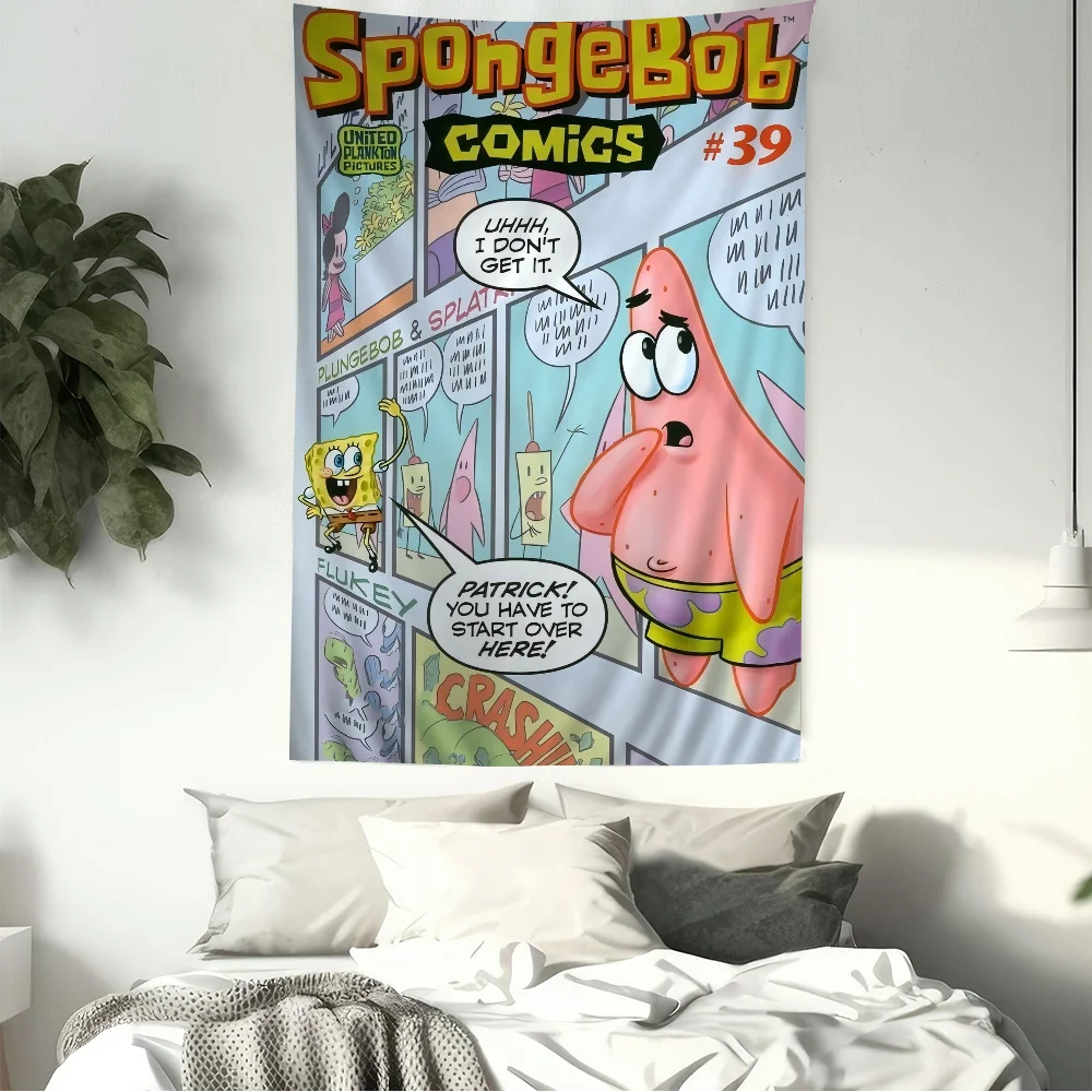 S-SpongeBob Fun Cartoon Chart Tapestry - Image 6