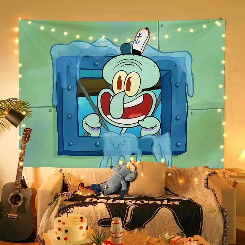 MINISO Squidward Tentacles Cartoon Tapestry - Image 7