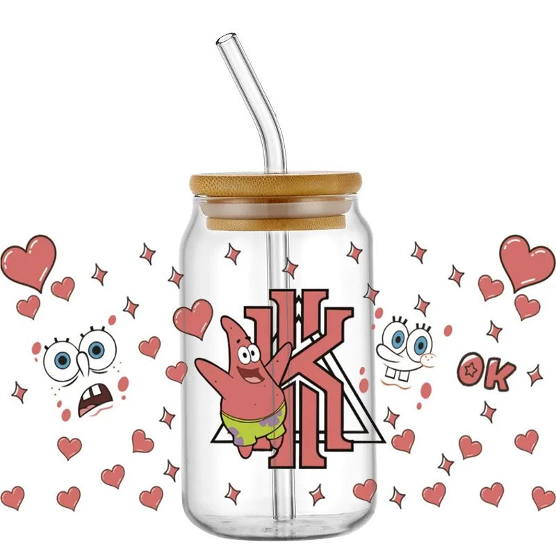 Miniso SpongeBob 16oz UV DTF 3D Waterproof Cup Wrap Sticker - Image 3