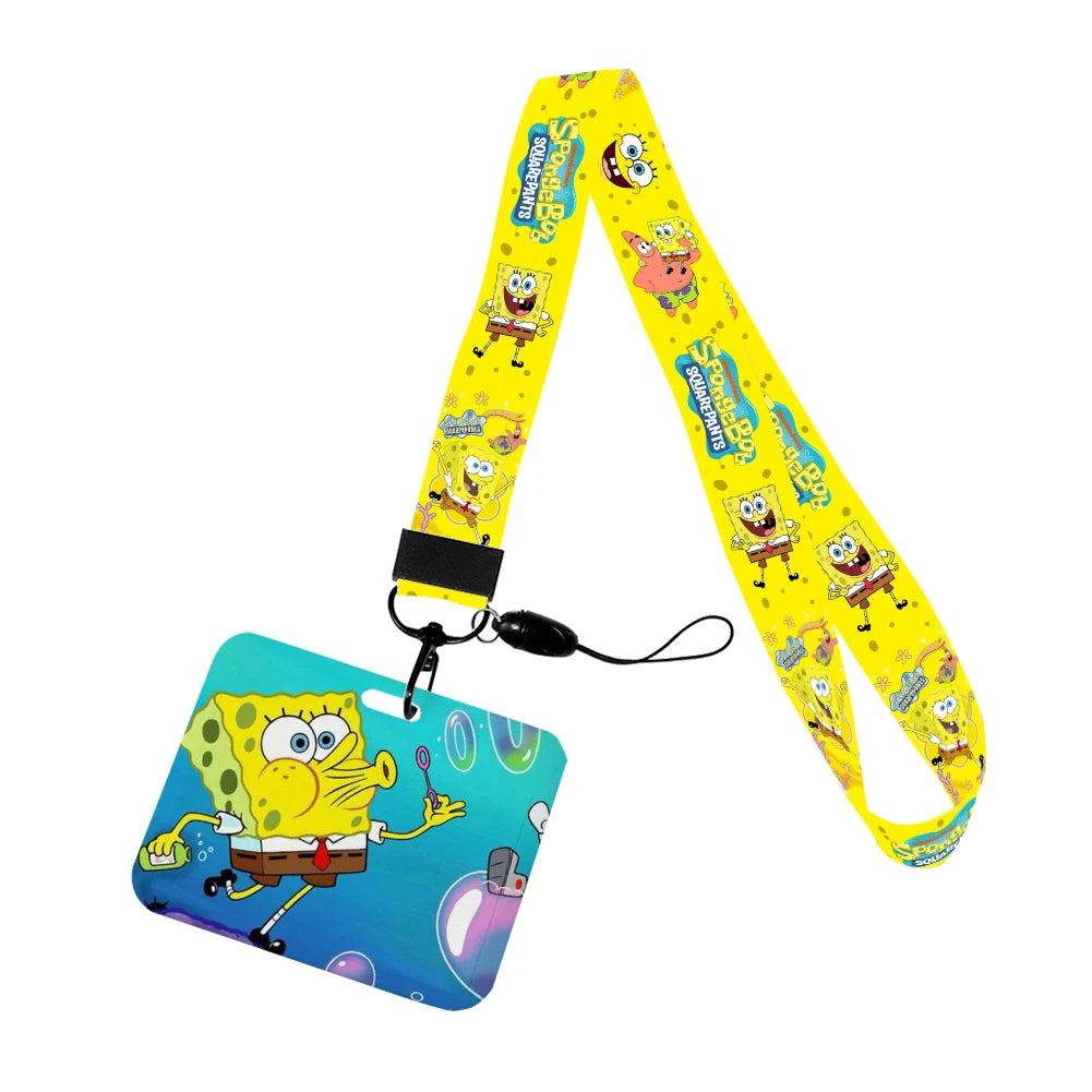 Cartoon SpongeBob ID Card Holder with Lanyard - Image 12